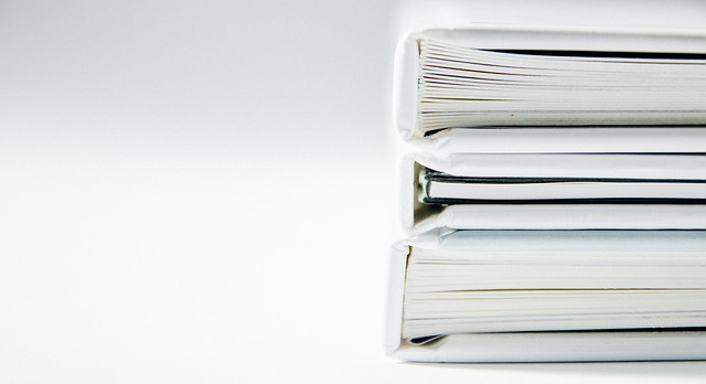 books, stack, white